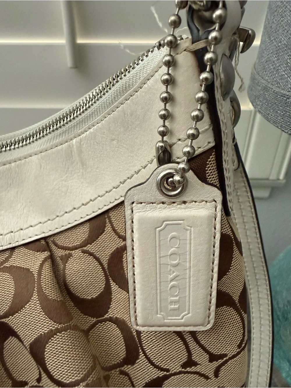 Coach Brown Signature Ashley Hobo & Matching Wallet Set